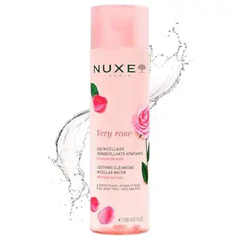 NUXE Micellar Water for Sensitive Skin with Rose Water Extract, 6.7 Fl Oz