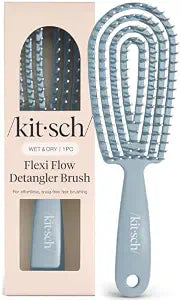 Kitsch Flexi Flow Detangler Brush, Hair Brushes For Women - Haze Blue