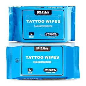 Emalla Green Soap Tattoo Wipes 40 Count L All in One Premium Cleaning Wipes