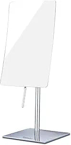 DOWRY 5X Tabletop Magnifying Makeup Mirror Adjustable Rectangular Vanity Mirror for Bedroom 304 Stainless Steel Gifts for Women Wife Mom Teengirls Mothers Day Polished Chrome