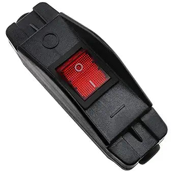 E-outstanding Inline Cord Switch 250V 30A Black Inline ON/Off Rocker Button with Red Indicator Light