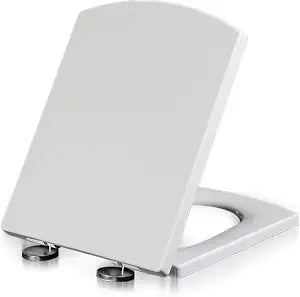 XQHDWEC Toilet Seats Soft Close White, Loo Lid Quick Release Heavy Duty Easy to Clean Bathroom Lid,Square