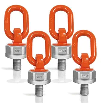 4 Pcs Swivel Eye Bolt Hoist Ring M16S X 31.8 Standard Load Capacity 3300 Lbs, Metric Thread Universal Heavy Duty Swivel Hoist Ring 360 Rotation Made of Alloy Steel, Tensile Strength > 1080MPa