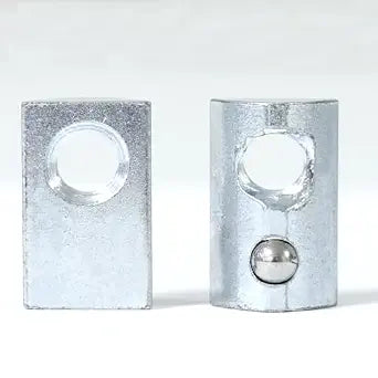 1/4"-20 Threaded Steel Roll in T-Nut with Ball Spring, T-Slot Nuts Accessory Hardwares for 10 Series Aluminum Extrusion Profiles Rail (100)