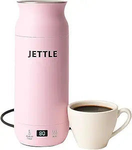 Jettle Electric Kettle - Travel Portable Heater for Coffee Tea Milk Soup - Stainless Steel Travel Water Boiler tea pot with Temperature Control - LED - Automatic Power Off - 450ml - Kitchen Appliance
