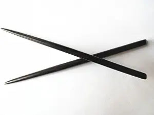 Zz-bs-zg 2 Count Hair Sticks Natural Ebony (Black Sandalwood) Handmade Carved Hair Clip Shawl Hair Pins Pack of 2 Pcs