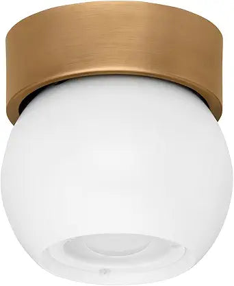 Troy Lighting C1406-PBR/SWH Odin - 1 Light Flush Mount 5.5 inches Tall and 5.5 inches Wide - Patina Brass and Soft White Finish