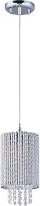 ET2 Lighting Spiral 1-Light Pendant | Polished Chrome Finish | Mediterranean Hanging Pendant Light for Kitchen Islands and Dining Rooms | Adjustable Cord Suspension | E23140-10PC