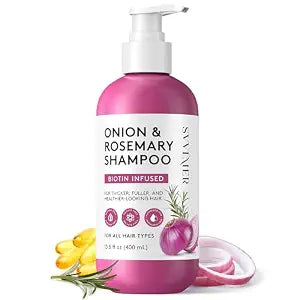 Svvimer Onion Rosemary and Biotin Shampoo - Hair Growth Shampoo for Hair Loss and Thinning Hair - Thickening and Strengthening Formula for Men and Women - 13.5 Fl Oz (Pack of 1)