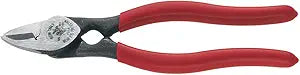 Klein Tools 1104 BX Cable Cutter and All-Purpose Shears, Made in USA, BX Cable, Sheet Metal, Steel Strapping, Bundling Wire, with Stripping Notch