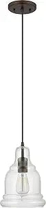 Capital Lighting 4643BB-138 Ashlyn Modern Clear Glass Jar Pendant, 1-Light 75 Watts, 11" H x 8" W, Burnished Bronze