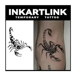 INKARTLINK Tattoo Tech Semi Permanent Tattoo 2 Sheets Scorpion Design