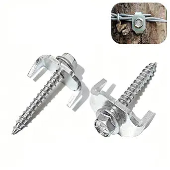 Wire Wood Fencing Fasteners Staple, Fence Nails Clips Post Screw for Wire Mesh and Woven Fencing, Quickly Install with Power Drill (Stainless Steel)