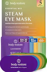 Body Restore Heated Eye Mask Warm Compress for Dry Eyes - Variety 5 Pack