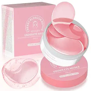 Under Eye Patches Masks - Eye Patch for for Dark Circles and Fine Lines,Puffy Eyes, Wrinkles, Eye Bags Treatment with Collagen and Hyaluronic Acid, Moisturizing and Hydrating Pink(60 Pcs)