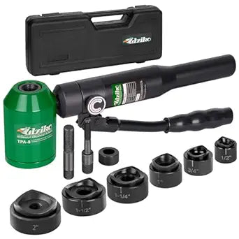 Hydraulic Knockout Hole Punch Driver Kit 1/2 to 2 inch Electrical Conduit Hole Cutter Set KO Tool Kit Metal Sheet Puncher