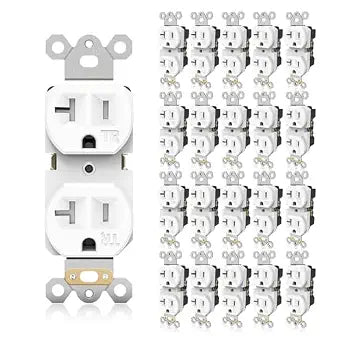 TOPELER 20A Duplex Receptacle, Tamper-Resistant Receptacle Outlets, 20 Pack
