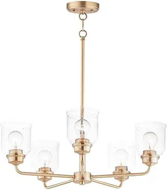 Maxim Lighting Acadia 5-Light Chandelier | Heritage Steel Finish | Glass Shade | Transitional Indoor Light Fixture | Ideal for Dining Rooms & Entryways | Dimmable | 12266CDHR