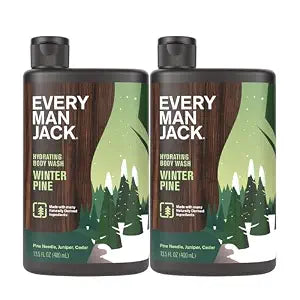Every Man Jack Hydrating Body Wash for Men, Winter Pine, 2pk