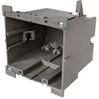 SmarToggle Two Gang Retrofit Wall Box  Old Work Electrical Box for Stud or No-Stud Mount | 1-1/2" Toggle Depth | Smart Device, Switch, or Outlet Dual Mount PC Wall Box