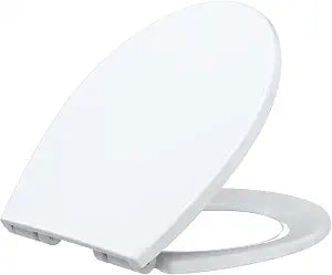 Toilet Seat,PP Round Toilet Seat with SecureLock System - Universal Fit for Most Round Toilets,Quick-Release and Quick-Attach,Easy-Clean White Design