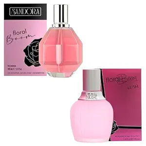 Sandora Fragrances 2-Pack Perfume for Women – Floral Boom Lush + Floral Boom – Pear, Iris, Patchouli & Vanilla Notes – Long-Lasting, Fresh, Romantic, All-Season Eau de Parfum Set 2×3.4 fl oz