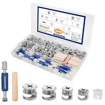 120Pcs 3 in 1 Furniture Cam Lock Hardware Kit, Eccentric Connectors
