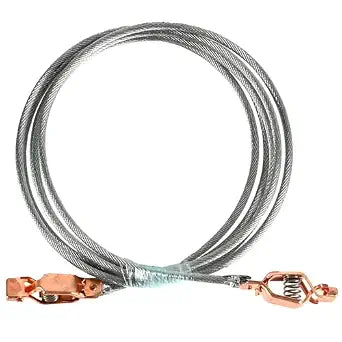 10Ft/3m Long Flexible Bonding and Grounding Wire with Two Alligator Clips, Bare