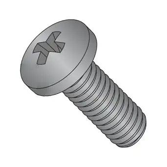 M6-1.0 x 12 mm Machine Screws/Phillips/Pan Head/Steel/Black Oxide / DIN7985A (Carton: 700 pcs)