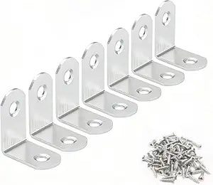 20PCS L Bracket, Stainless Steel L Brackets for Shelves, Wood Furniture Chair Drawer Cabinet with 40PCS Screws 0.79 x 0.79 X0.63inch