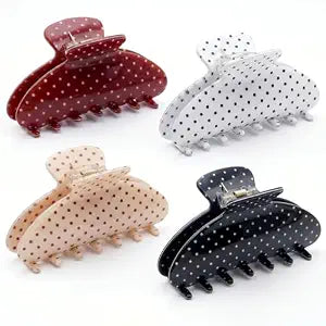 3.34in Medium Polka Dots Hair Claw Clips For Women Girls 4Pack