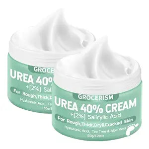 Grocerism Urea Foot Cream 40% for Feet Maximum Strength, 5.29 oz, Pack of 2