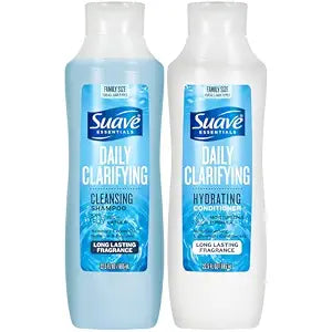Suave Daily Clarifying Shampoo & Conditioner for Women, 22.5 Oz Ea