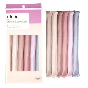 Diane Satin Heatless Curling Rods, 6-Pack, Pastel Colors