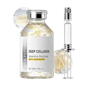Navaro Peptide Deep Collagen Lifting Ampoule, Silk Peptide Intensive Lifting Ampoule, Hydrating & Smoothing Serum with Silk Extract, Lightweight Daily Skincare Essence (1PCS)