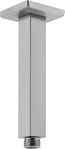 6 Inch Brushed Nickel Square Ceiling Mount Shower Arm and Flange
