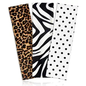 Huachi Polka Dot Headbands for Women Cheetah Soft Non Slip Hair Bands, Head Bands for Women's Hair Trendy, Cute Animal Print Hair Accessories Workout Headband for Yoga Makeup & Everyday Wear 3 Pack ﻿