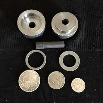 Coin Ring Puncher & Spacer Set | Golden Punch Metal Hole Jewelry Making Tools | 4 Punches Ring Making Tool | Self Centering Punches Set | Coin Punch Kit Made in USA - 1.60 Pound
