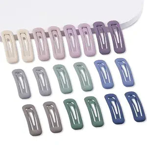 20 PCS Small Rectangular Hair Barrettes Snap Hair Clips For Women