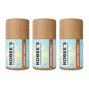 3 pack - Kobeesco Lip Balm, Lip Moisturizer, Lip Cure, Lip Balm, Nourishing Lip Treatment (CoconutVanilla)