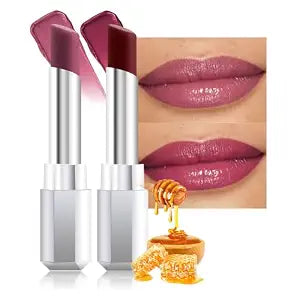 evpct 2Pcs Mauve Plum Cherry Honey Lipstick Tinted Lip Balm, Wine Burgundy Moisturizing Tinted Lip Oil Stick Lipstick for Older Women Lightweight Hydrating Shine Tinted Lip Balm Color Gloss Tint Stain
