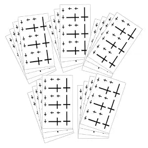 20 Sheet Small Black Cross Temporary Tattoo Sticker for Adult Women Kid