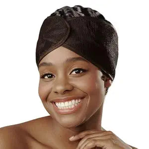 DONNA Edge Laying Scarf, Wide Mesh Hair Wrap and Head Wrap Breathable Black