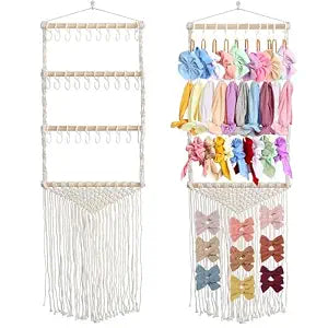 ALinmo Headband Holder Hair Bows Organizer for Girls, Baby Headbands Hair Accessories Organizer Storage Wall Hanging Decor for Toddler Girls Room