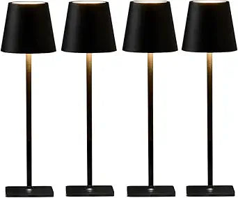 4 Pack Led Cordless Table Lamps-Wireless Rechargeable Lamps Bulk of 4,Waterproof Outdoor Table Lamp for Patio/Restaurant/Dinner Dining Desk Top Lights/Kitchen Countertop, Value Pack of 4,Multiple Set