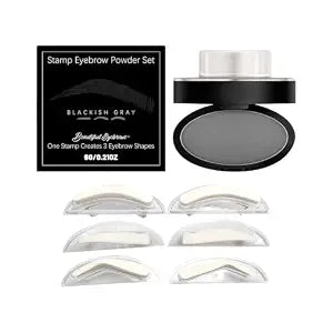 Aurvaa Eyebrow Stamp Kit Waterproof Long-Lasting Brow Powder, Gray
