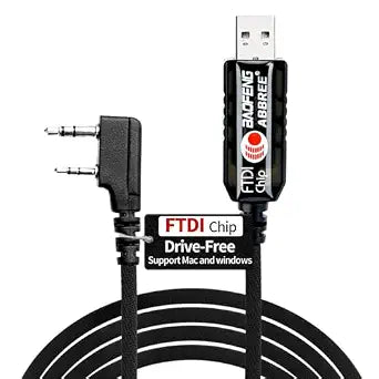 BAOFENG FTDI USB Programming Cable for Ham Radio UV-5R Mini BF-F8HP Pro AR-5RM DM32 AR-152 PRO UV-5G Plus K5PLUS UV32 GM-15PRO GM21 UV-21R BF-888S,Support Windows,Mac,Ubuntu OS