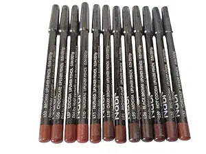 12-Piece Brown Tone Lip Liner Pencil Set, Assorted Colors