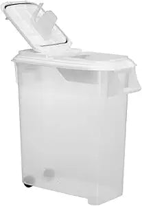 Buddeez Airtight Pet Food Storage Container - 50 QT Capacity Dog Food Storage Container - Cat Food Container, Bird Seed Storage Container, Rolling Storage Bin, Air Tight with White Lid