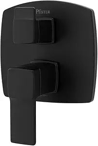 Pfister Deckard Stacked 2-Handle Diverter Shower Trim Kit with Temperature and Mode Control in Matte Black Finish for Modern Bathroom Renovation and Remodeling Projects (Valve Not Included)